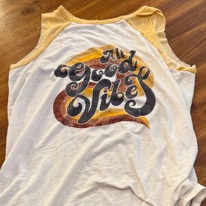 Grayson Threads Cream and Orange Graphic Muscle Tee